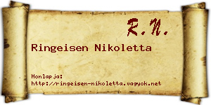 Ringeisen Nikoletta névjegykártya